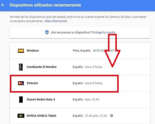 como saber que dispositivos vinculados tengo en mi cuenta de gmail